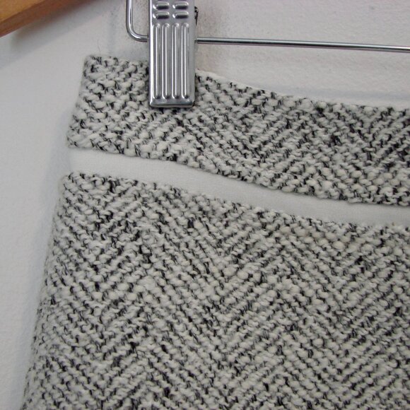 Wool Blend Tweed Pencil Skirt Black Cream White House Black Market Work Office 4 - Picture 7 of 12